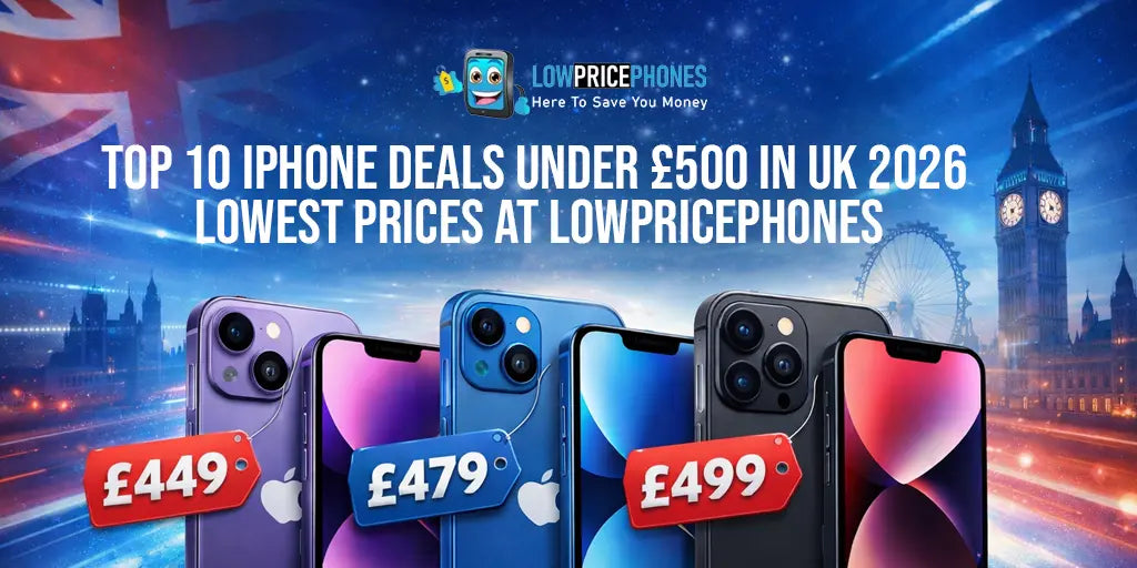 Top 10 iPhones Under £500 UK – 2026 Deals at LowPricePhones
