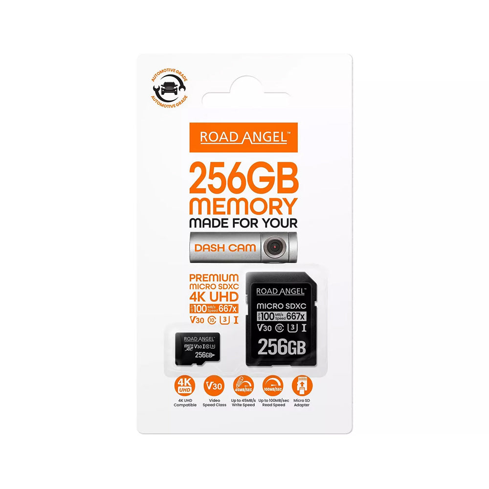 Road Angel Automotive Grade SDXC MicroSD Card & Adapter – RSD 256GB