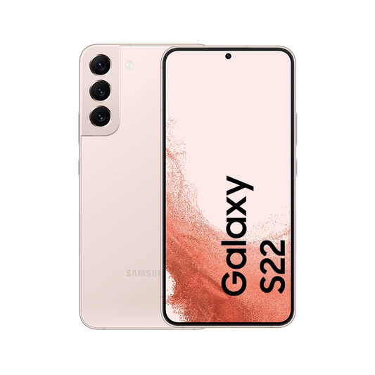 Samsung Galaxy S22 smartphone with gradient design on a white background